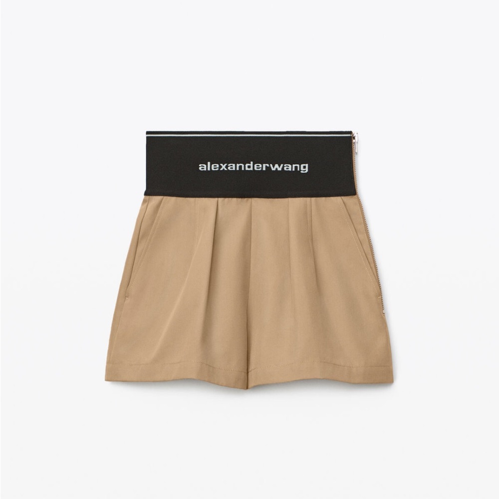Safari Shorts with Exposed Zipper and Logo Band - Picture 3 of 5